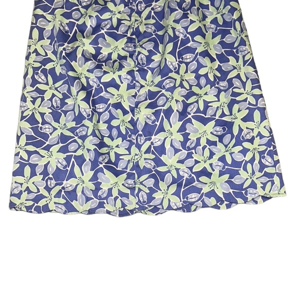 Lilly Pulitzer Vintage Purple & Green Floral Ladybug Print Scalloped Skirt - 12 - Picture 7 of 10